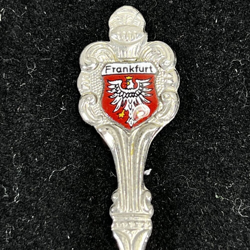 Set Of 10 Vtg Collectible Souvenir Spoons Enamel Shields Crest Europe So America - Picture 9 of 16